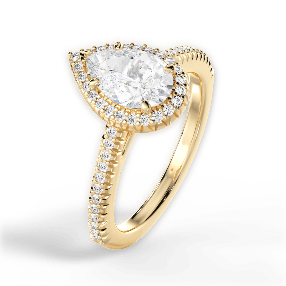 Jenny Pear Cut Lab Grown Diamond 18Kt Yellow Gold Engagement Ring - View 3
