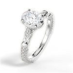 Gabriela Oval Cut Lab Grown Diamond 14Kt White Gold Engagement Ring - View 2