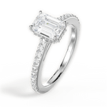 Joan Emerald Cut Lab Grown Diamond 14Kt White Gold Engagement Ring - View 3