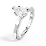 Aaliyah Pear Cut Lab Grown Diamond 18Kt White Gold Engagement Ring - View 3