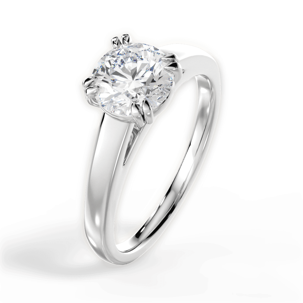 Anna Round Cut Lab Grown Diamond 14Kt White Gold Engagement Ring - View 4