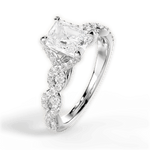 Justine Radiant Cut Lab Grown Diamond 14Kt White Gold Engagement Ring - View 4