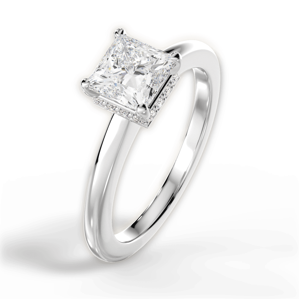 Brianna Princess Cut Lab Grown Diamond 14Kt White Gold Engagement Ring - View 3
