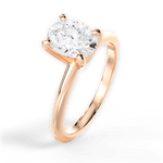 Casey Oval Cut Lab Grown Diamond 18Kt Rose Gold Engagement Ring - View 4