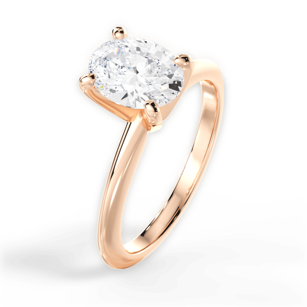 Casey Oval Cut Lab Grown Diamond 18Kt Rose Gold Engagement Ring - View 4