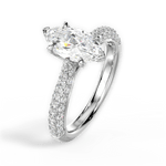 Kira Marquise Cut Lab Grown Diamond Platinum Engagement Ring - View 4