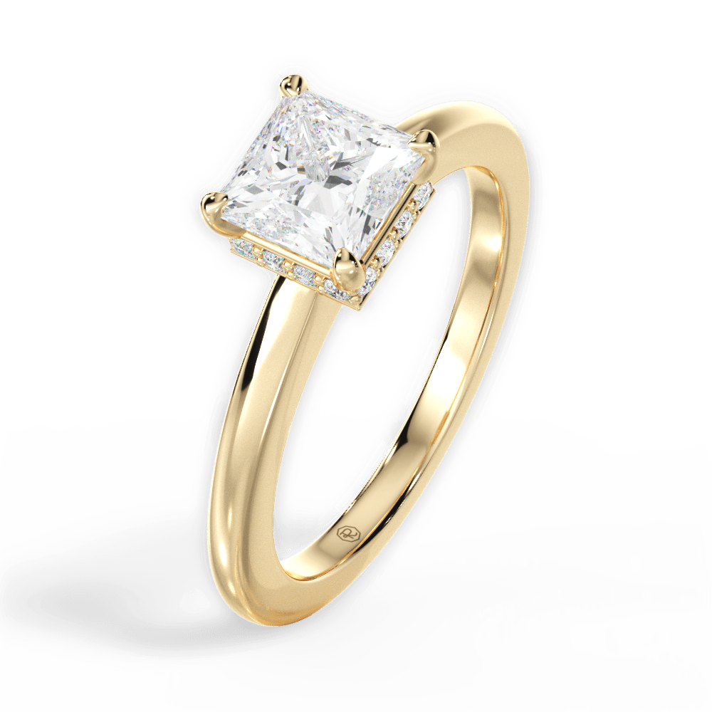 Brianna Princess Cut Lab Grown Diamond 18Kt Yellow Gold Engagement Ring - View 4