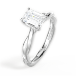 Bianca Emerald Cut Lab Grown Diamond 14Kt White Gold Engagement Ring - View 2