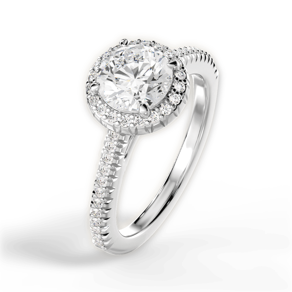 Jenny Round Cut Lab Grown Diamond 18Kt White Gold Engagement Ring - View 4