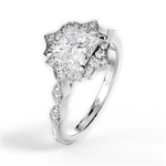Julie Princess Cut Lab Grown Diamond Platinum Engagement Ring - View 2