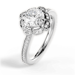 Hayley Round Cut Lab Grown Diamond 14Kt White Gold Engagement Ring - View 2