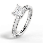 Donna Princess Cut Lab Grown Diamond 14Kt White Gold Engagement Ring - View 3