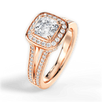 Mackenzie Asscher Cut Lab Grown Diamond 18Kt Rose Gold Engagement Ring - View 3