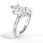 Brenda Marquise Cut Lab Grown Diamond 18Kt White Gold Engagement Ring - View 2