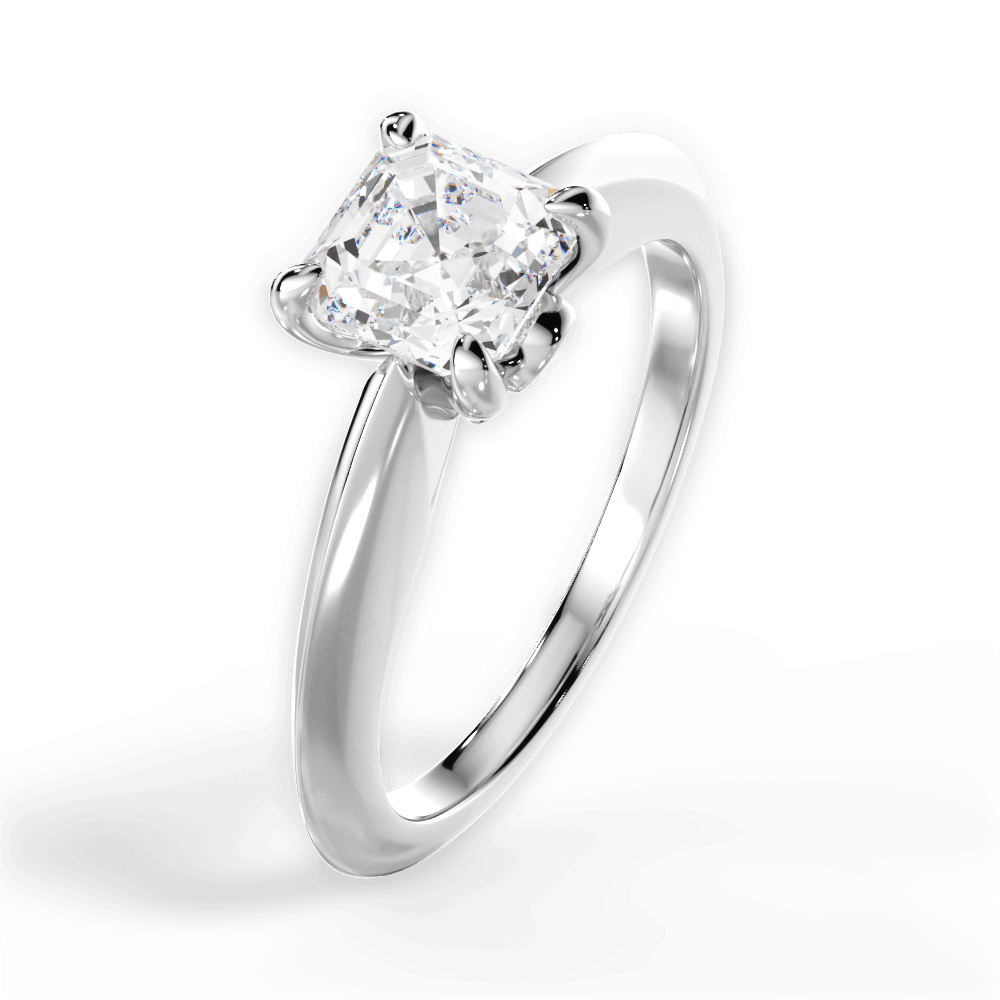 Amanda Asscher Cut Lab Grown Diamond 14Kt White Gold Engagement Ring - View 4