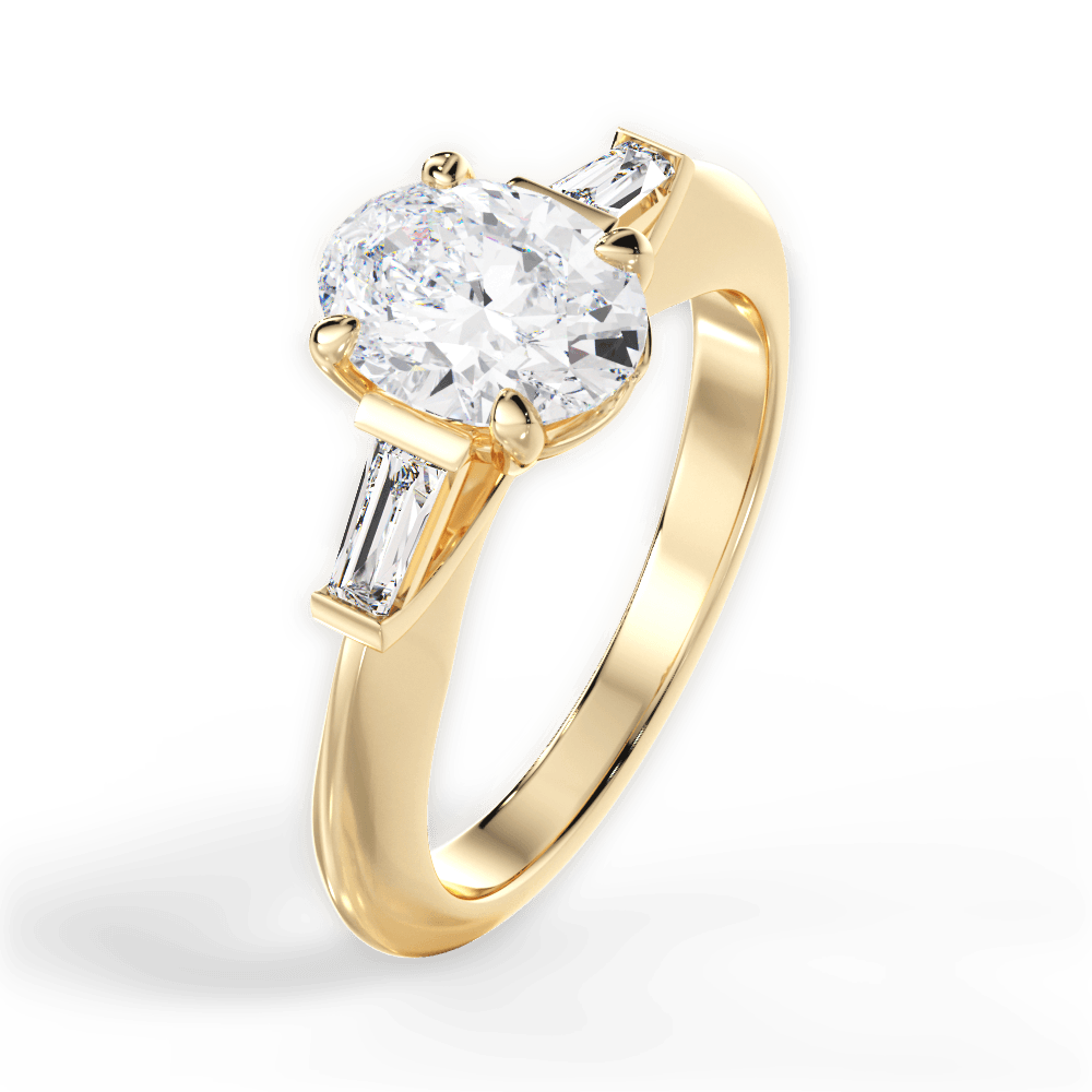 Emily Oval Cut Lab Grown Diamond 18Kt Yellow Gold Engagement Ring - View 2