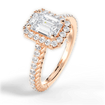 Kim Emerald Cut Lab Grown Diamond 18Kt Rose Gold Engagement Ring - View 4