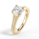 Delia Round Cut Lab Grown Diamond 18Kt Yellow Gold Engagement Ring - View 4