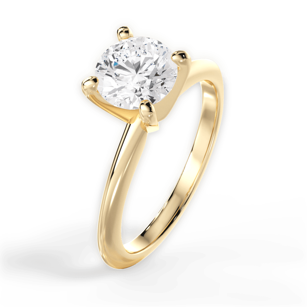 Casey Round Cut Lab Grown Diamond 18Kt Yellow Gold Engagement Ring - View 2