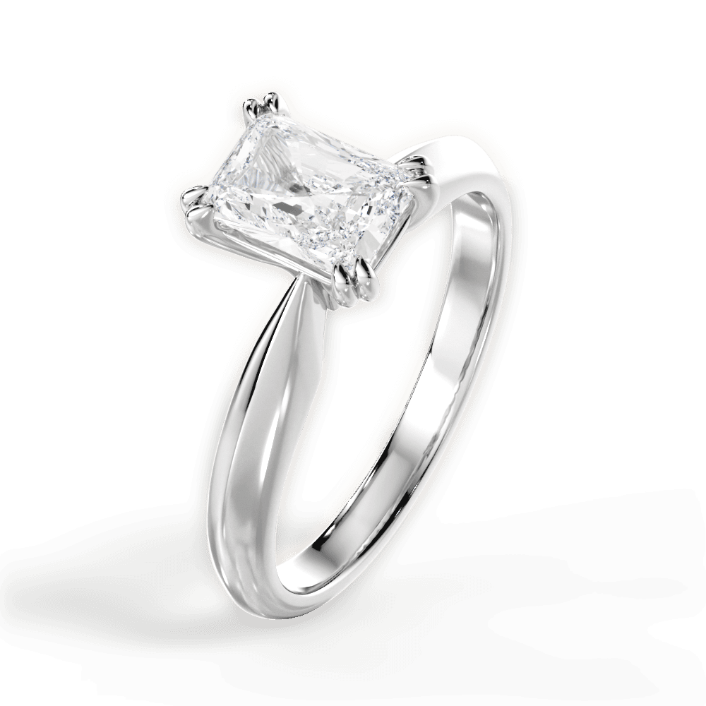 Anastasia Radiant Cut Lab Grown Diamond Platinum Engagement Ring - View 4