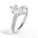 Caroline Marquise Cut Lab Grown Diamond 14Kt White Gold Engagement Ring - View 4