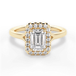 Geneva Emerald Cut Lab Grown Diamond 18Kt Yellow Gold Engagement Ring