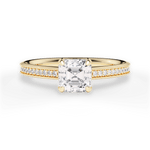 Janet Asscher Cut Lab Grown Diamond 18Kt Yellow Gold Engagement Ring