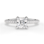 Madeline Asscher Cut Lab Grown Diamond 18Kt White Gold Engagement Ring