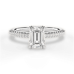 Helen Emerald Cut Lab Grown Diamond 18Kt White Gold Engagement Ring