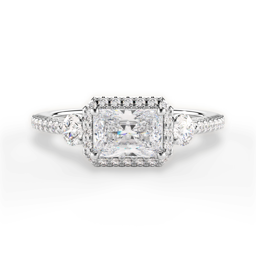 Kara Radiant Cut Lab Grown Diamond 14Kt White Gold Engagement Ring