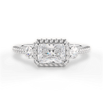 Kara Radiant Cut Lab Grown Diamond Platinum Engagement Ring