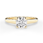 Carrie Round Cut Lab Grown Diamond 18Kt Yellow Gold Engagement Ring