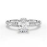 Gloria Oval Cut Lab Grown Diamond 18Kt White Gold Engagement Ring