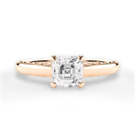Annette Asscher Cut Lab Grown Diamond 18Kt Rose Gold Engagement Ring