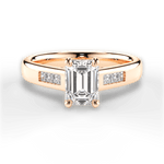 Brittany Emerald Cut Lab Grown Diamond 18Kt Rose Gold Engagement Ring
