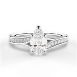 Elise Pear Cut Lab Grown Diamond 14Kt White Gold Engagement Ring