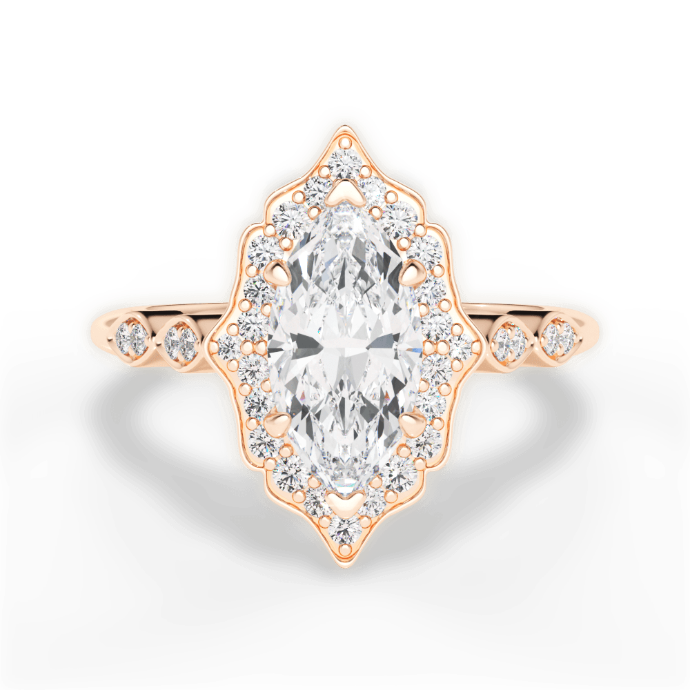 Julie Marquise Cut Lab Grown Diamond 18Kt Rose Gold Engagement Ring