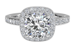 Karen Cushion Cut Lab Grown Diamond 14Kt White Gold Engagement Ring