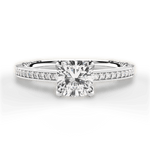 Donna Cushion Cut Lab Grown Diamond 14Kt White Gold Engagement Ring