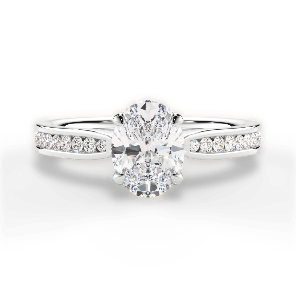 Katelyn Oval Cut Lab Grown Diamond 14Kt White Gold Engagement Ring