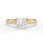 Janet Princess Cut Lab Grown Diamond 18Kt Yellow Gold Engagement Ring