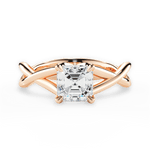 Aubrey Asscher Cut Lab Grown Diamond 18Kt Rose Gold Engagement Ring