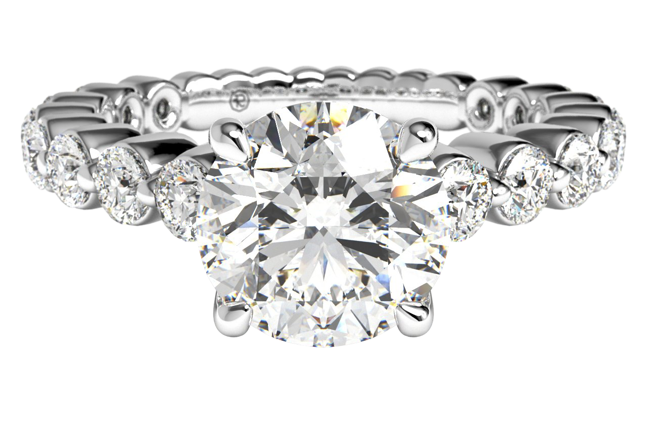 Jillian Round Cut Lab Grown Diamond 14Kt White Gold Engagement Ring