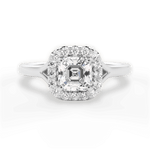 Geneva Asscher Cut Lab Grown Diamond Platinum Engagement Ring