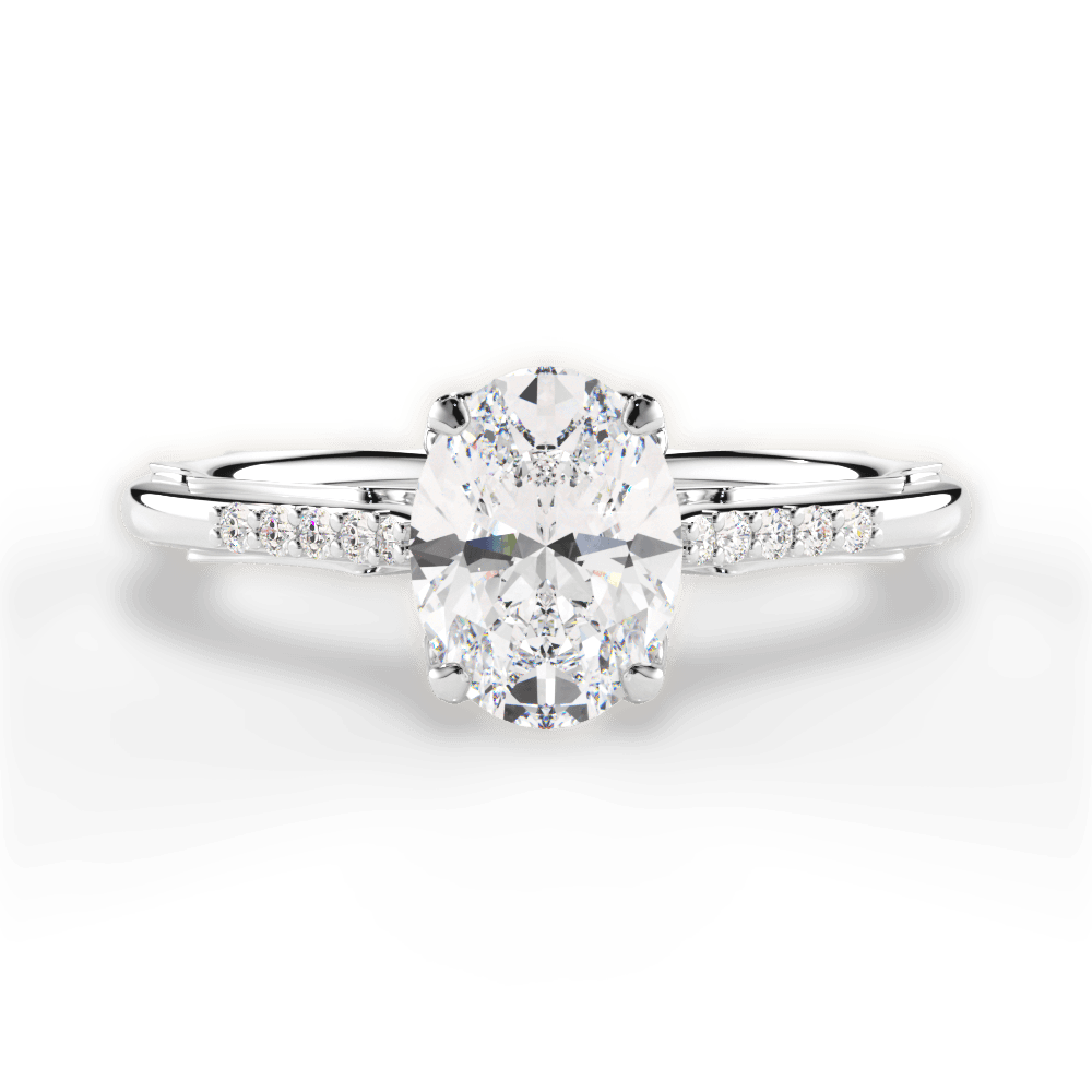 Christina Oval Cut Lab Grown Diamond Platinum Engagement Ring