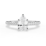 Joan Pear Cut Lab Grown Diamond Platinum Engagement Ring