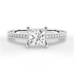 Donna Princess Cut Lab Grown Diamond 18Kt White Gold Engagement Ring