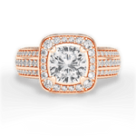 Madison Cushion Cut Lab Grown Diamond 18Kt Rose Gold Engagement Ring