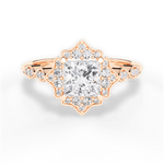 Julie Princess Cut Lab Grown Diamond 18Kt Rose Gold Engagement Ring