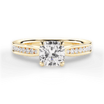 Katelyn Cushion Cut Lab Grown Diamond 18Kt Yellow Gold Engagement Ring